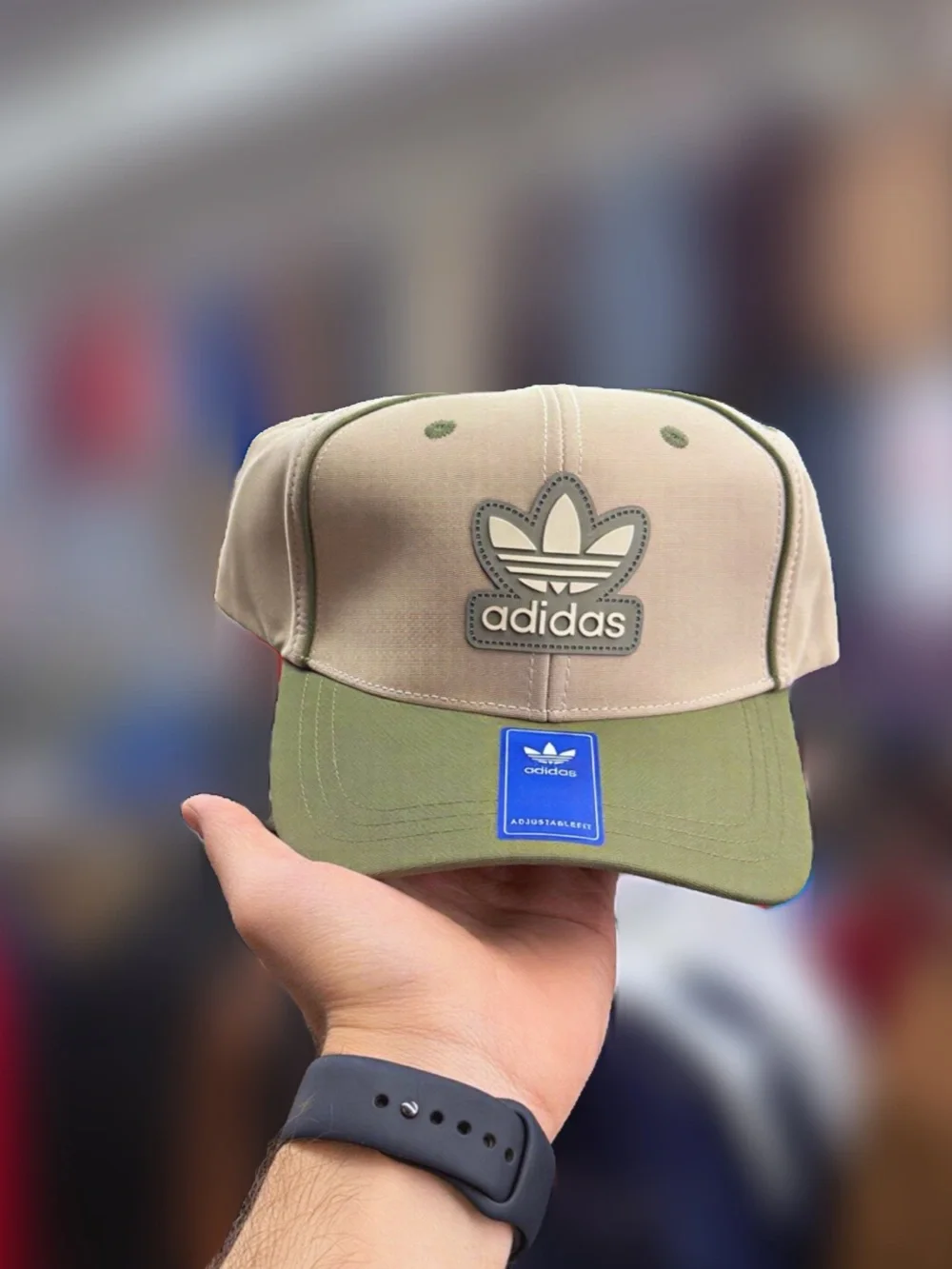 adidas Two-Tone Khaki & Olive Trefoil Patch Cap